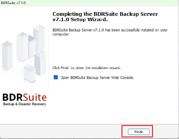 install BDRSuite Server for windows